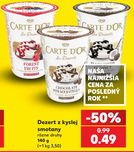 Carte d'Or dezert z kyslej smotany rôzne druhy