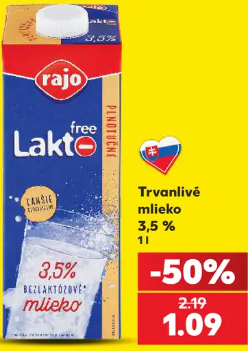 Rajo Mlieko plnotučné 3,5%