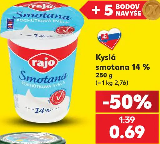 Rajo Kyslá smotana 14%
