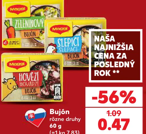 Maggi bujón rôzne druhy