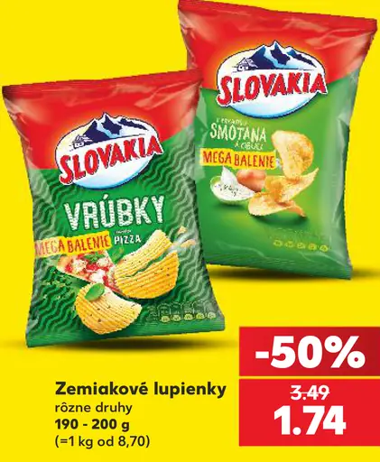 Slovakia zemiakové lupienky – Pizza, smotana a cibuľa, rôzne druhy