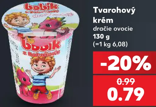 Bobík tvarohový krém, dračie ovocie