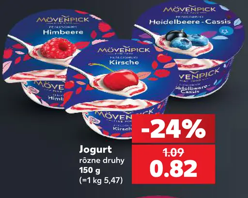 Mövenpick jogurt, rôzne druhy