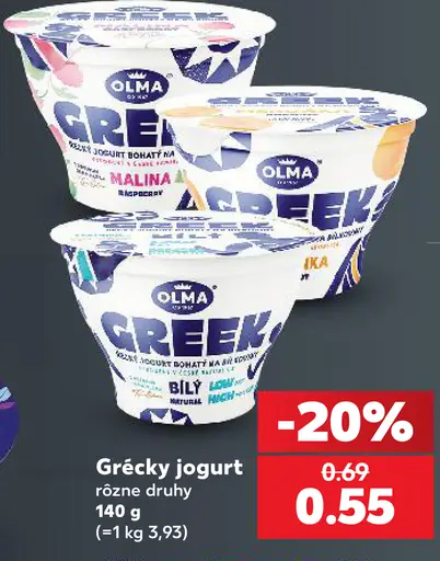 Olma grécky jogurt, rôzne druhy