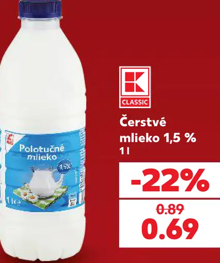 Čerstvé mlieko 1,5%