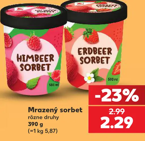 Mrazený sorbet, rôzne druhy