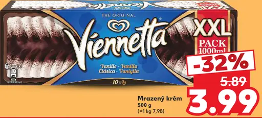 Viennetta vanilkový mrazený krém, klasická vanilka
