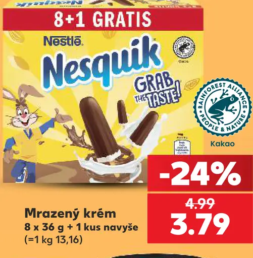 Nestlé Nesquik kakaový mrazený krém, 8 kusov plus 1 kus navyše
