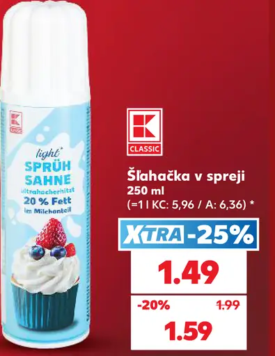 K-Classic light šľahačka v spreji