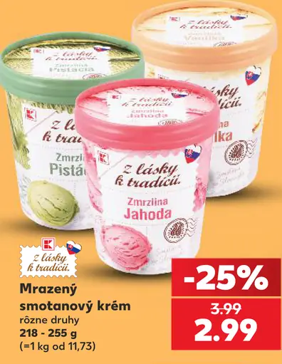 Z lásky k tradícii mrazený smotanový krém – pistácia, jahoda a čokoláda
