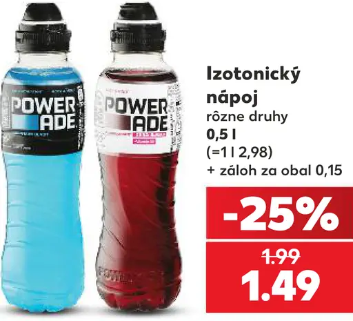 Powerade izotonický nápoj, rôzne druhy