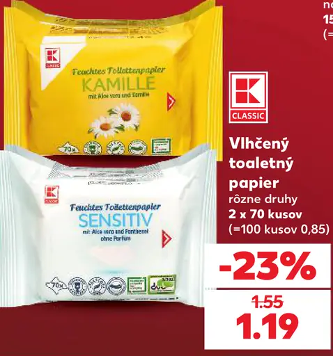 K-Classic Vlhčený toaletný papier