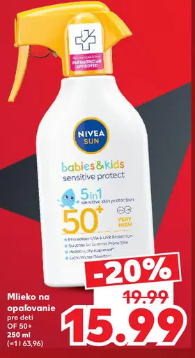 Nivea Sun Babies & Kids Sensitive Protect SPF 50+ mlieko na opaľovanie pre deti