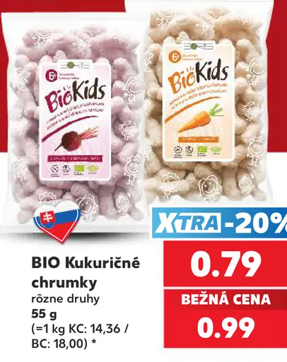 BioKids kukuričné chrumky