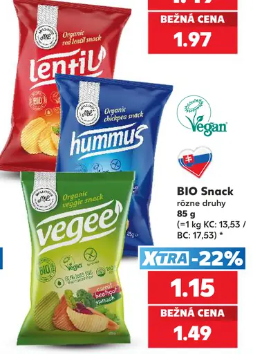 BIO Snack rôzne druhy