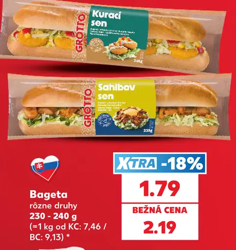 Bageta rôzne druhy