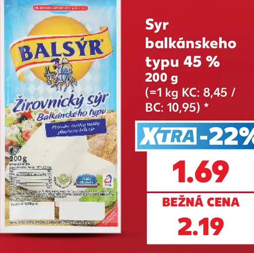 Balsýr Syr balkánskeho typu 45%