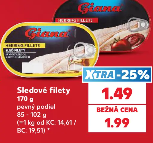 Giana sleďové filety v pevnom podiele