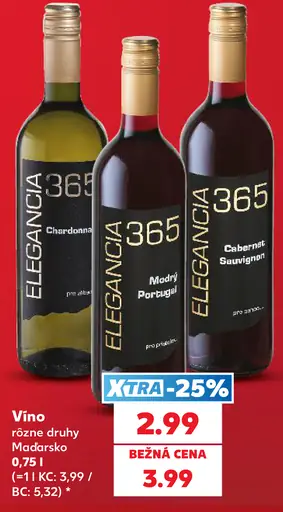 Elegancia 365 víno, rôzne druhy, maďarské
