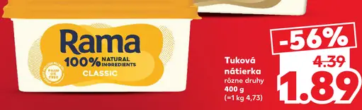 Rama tuková nátierka Classic
