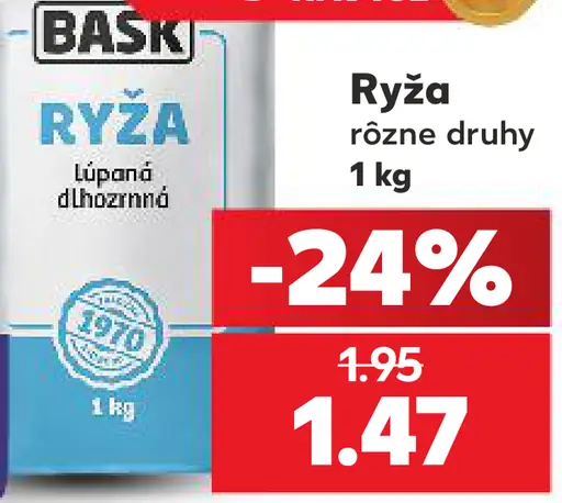 Bask ryža lúpaná, rôzne druhy