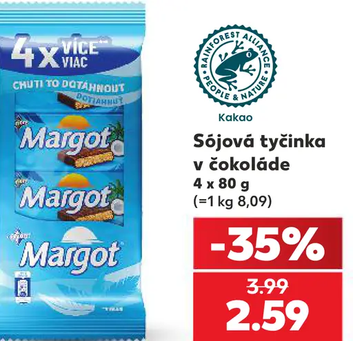 Margot Sójová tyčinka v čokoláde