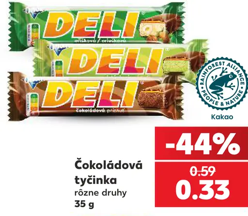 Čokoládová tyčinka, rôzne druhy