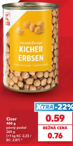 K-Classic cícer v konzerve