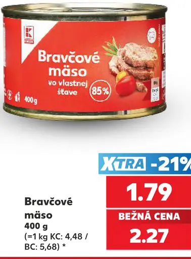 K Classic Bravčové mäso vo vlastnej šťave