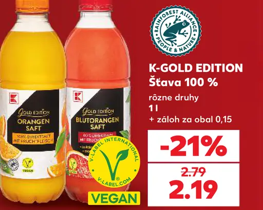 K-Gold Edition šťava 100 % pomaranč