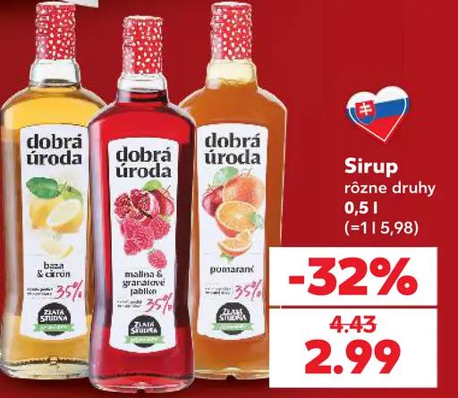 Dobrá úroda sirup malina a granátové jablko