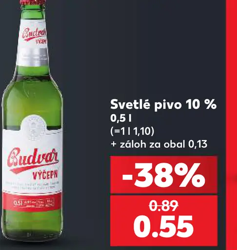 Budvar Výčepní Svetlé pivo 10 %