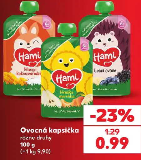Hami ovocná kapsička rôzne druhy