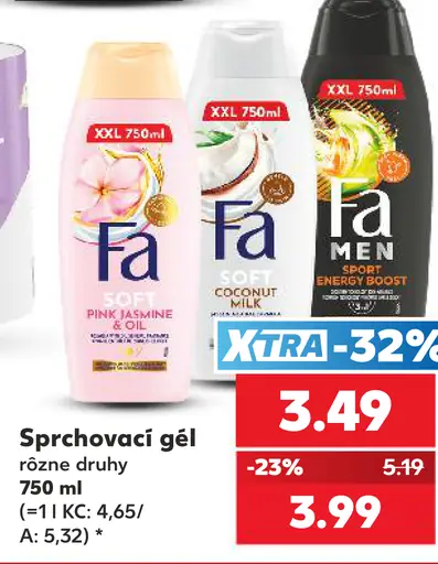 Fa sprchový gél rôzne druhy
