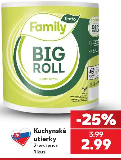 Tento Family kuchynské utierky Big Roll 2-vrstvové