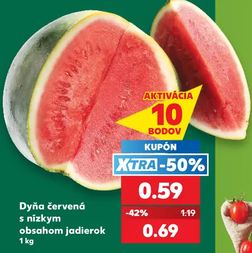 Dyňa červená s nízkym obsahom jadierok