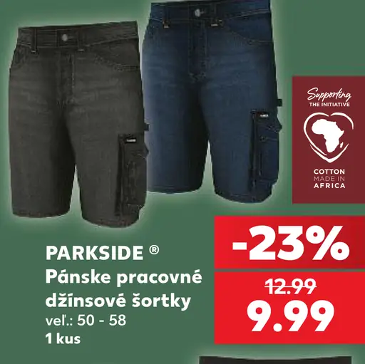 Parkside pánske pracovné džínsové šortky