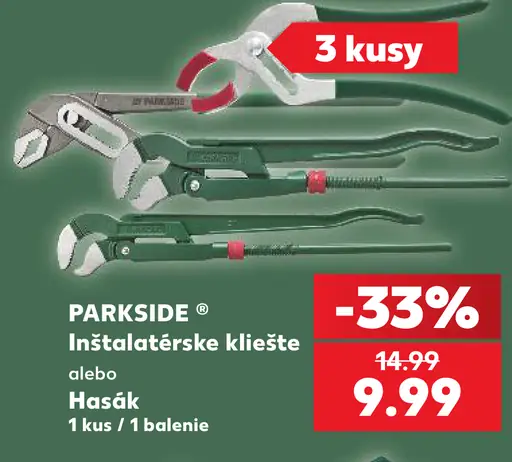 PARKSIDE inštalatérske kliešte alebo hasák