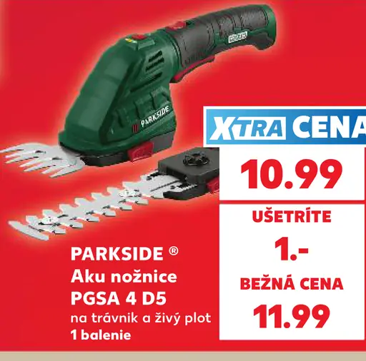 Parkside aku nožnice PGSA 4 B3 na trávnik a živý plot