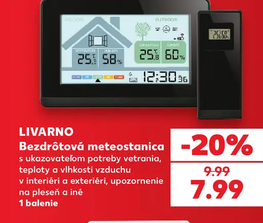 LIVARNO bezdrôtová meteostanica s ukazovateľom potreby vetrania, teploty a vlhkosti