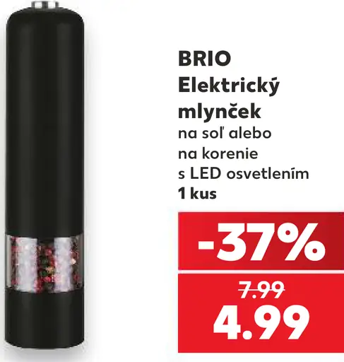 BRIO Elektrický mlynček na soľ alebo na korenie s LED svetlom