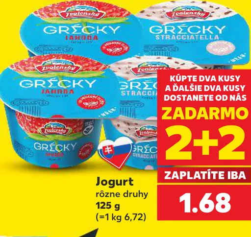 Zvolenský grécky jogurt – jahoda, stracciatella a ďalšie druhy