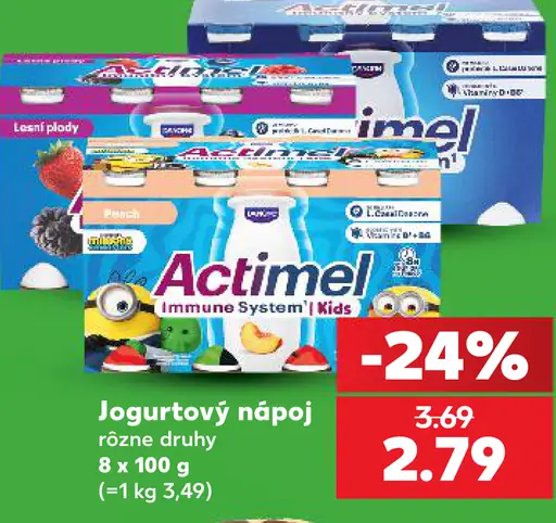 Actimel jogurtový nápoj rôzne druhy