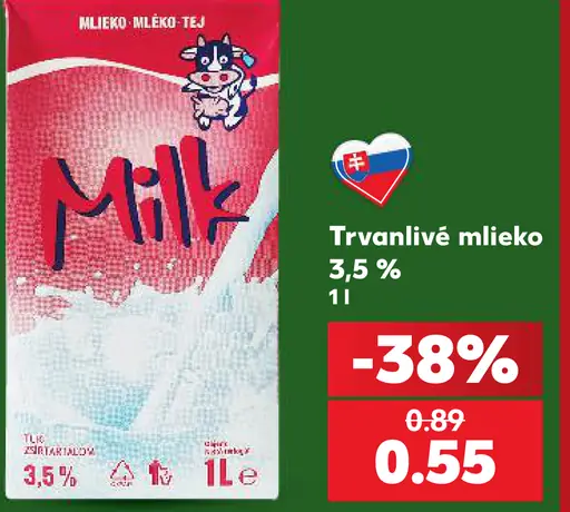 Trvanlivé mlieko 3,5%