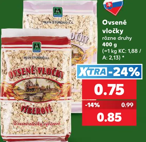 Ovsené vločky, rôzne druhy