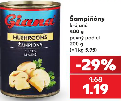 Giana krájané šampiňóny
