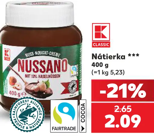 Nussano nugátová nátierka s lieskovými orieškami