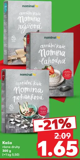Nominal cereálna kaša – ryžová, jahodová, pohánková, rôzne druhy