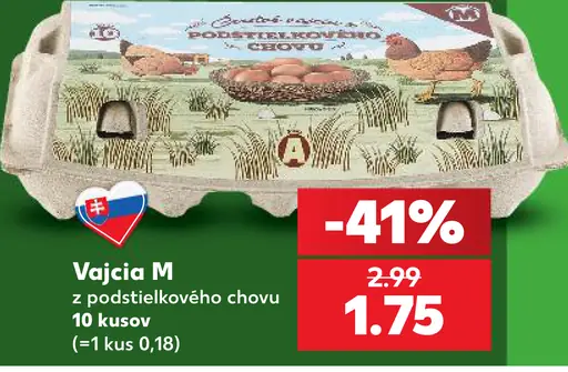 Vajcia M zo podstielkového chovu