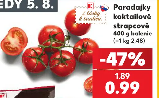 Paradajky koktailové strapcové